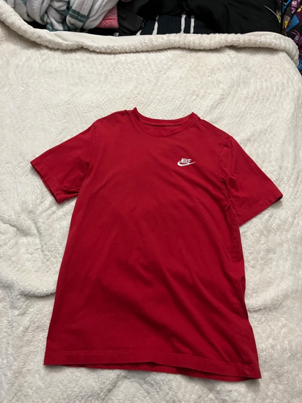 Nike Red Short-Sleeve Tee with White Swoosh